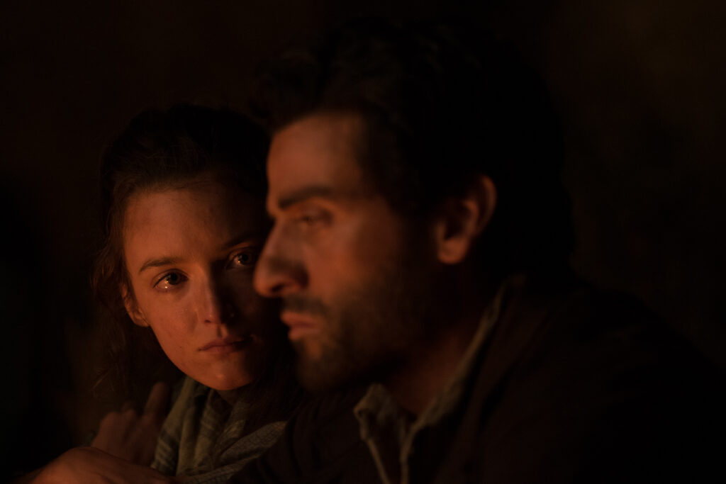 Charlotte LeBon and Oscar Isaac in a still from the film "The Promise"