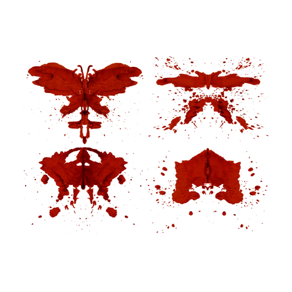 Rorschach test in red tones
